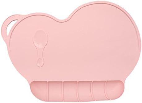 Elevin(TM)2017 Food-grade Silicone Portable Antibacterial Table Mat Mobile Plate Mat Baby Use Meal Plate (Pink)