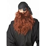 California Costumes Pirate Beard and Moustache (Red)-