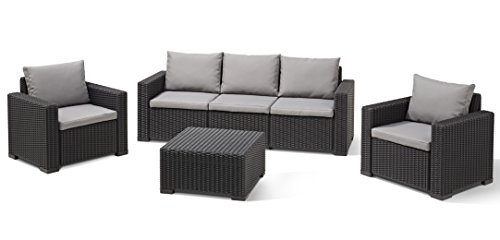 Allibert Lounge Sofa, Balkon, Lounge California Sofa, graphit/panama cool grau, 199 x 68 x 72 cm, 233053,Graphit/ Panama Cool Grey – Bild 4