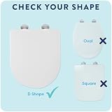 Croydex Eyre D Shape Soft Close Toilet Seat with Quick Release Hinges White view 13