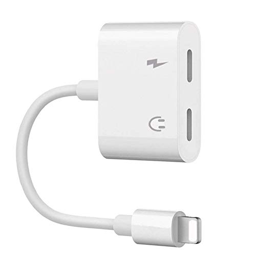Headphone Adapter Dongle Charger for iPhone Xs/X / 8plus / 8 / 7plus / 7 Jack Audio and Charging and Volume Control 2 in 1 Cable Stereo Adapter Connector Headphone Support iOS 12 More