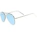 zeroUV Mirrored Oversized Aviator Sunglasses for Women and Men, Metal Frame with UV400 with Large Flat Mirror Lens 58mm (Gold/Blue Mirror)