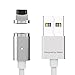 WSKEN Mini 2 Lightning Magnetic Charger Cable, Nylon Braided Data Charging LED Indicator Light For Iphone 5/5S/5C/6/6 Plus/6S/6S Plus/7/7 Plus, Touch 5, Nano 7, IPAD Mini/Air(Silver)