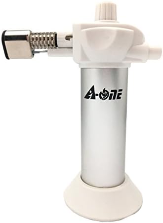 A-ONE GAS TOOL Refillable Cook Torch-Butane Culinary Torch-Flame Torch Lighter-Butane Lighter-Butane Cigarette Lighters-Creme Brulee Blow Torch-White