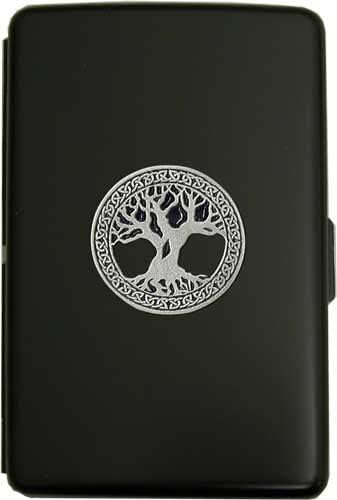 100mm 'Celtic Tree of Life' Black Cigarette Case/Stash Holder