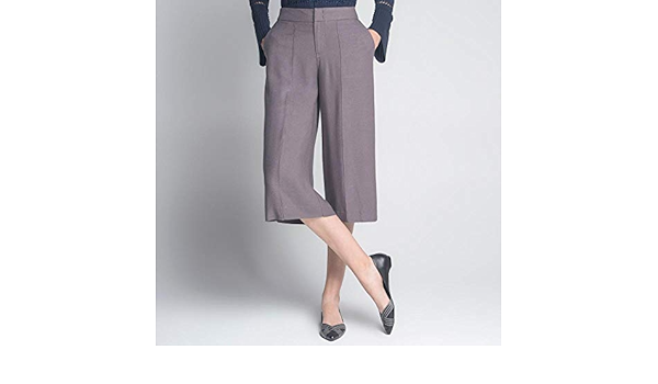 calça pantacourt cinza