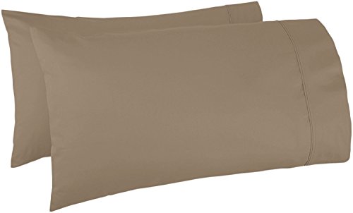 Mayfair Linen Pillow Case Set 500 Thread Count 100% Egyptian Cotton 2pc, Silky Soft & Durable (Standard, Sand)
