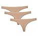 New Balance Women's Breathable Thong Panty 3-Pack, Athletic Lightweight Underwear Nude