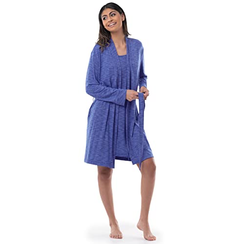 Fruit of the Loom Breathable Robe Vesti, Heather Navy, XL Donna