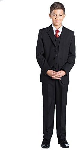 Shiny PennyBoys Black Communion Suit, Boys First Holy Communion Suit, Red Chalice Tie, 11-12 Years