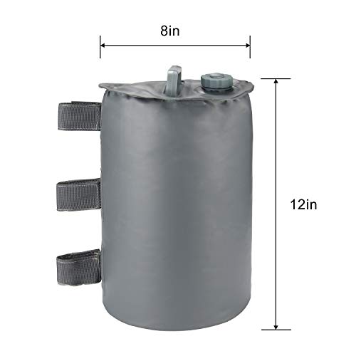 Buffalo Gear Canopy Water Weights Bag, Portable Leg Weights Water Fillable Weights for Pop up Canopy Tent Gazebo, 4pcs-Pack (Gray) - Thumbnail 4