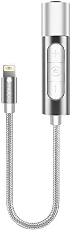 Lightning to 3.5 mm AUX Headphone Extender Jack Adapter with Adjustable Music Control (No Microphone) with Charging Interface Designed for iPhone 7 / 7 Plus (White)