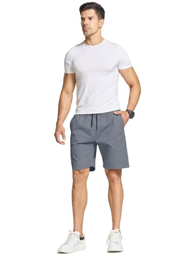 JustSun Shorts Men Cotton Summer Shorts Casual Chino with Pockets