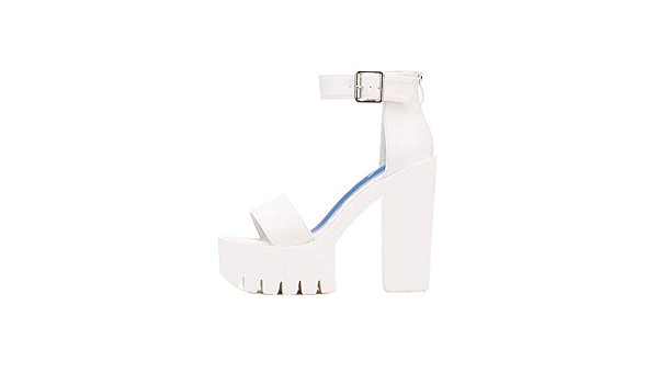 BB-5 Sandalias blancas de verano para mujer 2019 tacones gruesos, Blanco,  10 : Amazon.com.mx: Ropa, Zapatos y Accesorios