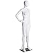 Giantex Female Mannequin Stand Dress Form Full Body Plastic Display Head Turns Dress Form (White, One Hand On Hip Mannequin)