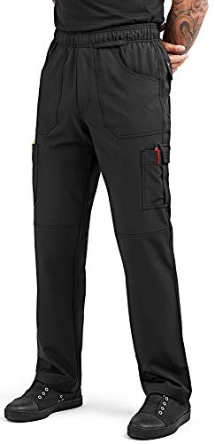 ChefUniforms.com Men's Black Stretch Cargo Chef Pants - Professional Kitchen Workwear, 4-Way Stretch Fabric, 6 Pockets for Restaurant Cooks - Thumbnail 6