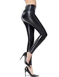 Legging Ginasy con textura de imitación cuero, cintura elástica alta para damaes, chicas, día de San Valentín