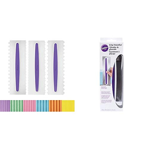 Wilton Icing Buttercream Smoother Comb Set Pieces And Cake