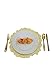 USA Party Flower Elegant Plastic Reef Charger Plate, Set of 6 (GOLD, 13.5 inch)