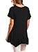 HOTAPEI Women's Tops Short Sleeve Ruffle Hem Casual Loose Fit Flare Tunic Shirts