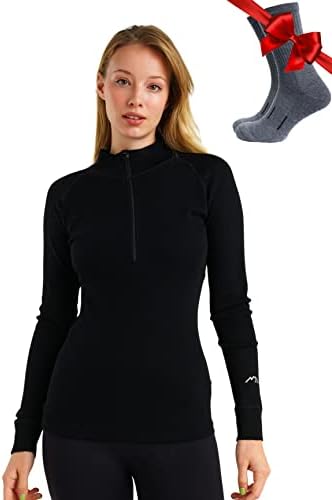 MERIWOOL Womens Base Layer 100% Merino Wool Midweight 250g Half