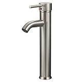 Greenspring Bathroom Bowl Vessel Sink Faucet Commercial Tall Body Single Handle One Hole Deck Mount Stainless Steel Brushed Nickel