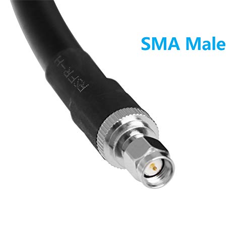 50 ft Low-Loss Coaxial Extension Cable (50 Ohm) SMA Male to N Male Connector, GEMEK Pure Copper Coax Cables for 3G/4G/5G/LTE/ADS-B/Ham/GPS/WiFi/RF Radio to Antenna or Surge Arrester Use (Not for TV)