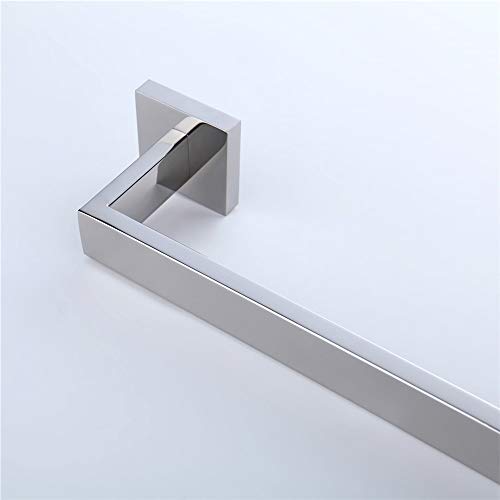 Turs SUS 304 Stainless Steel Bathroom Towel Bar Square Towel Holder Rack Storage Organizer Hanger 24-Inch, Polished Finish