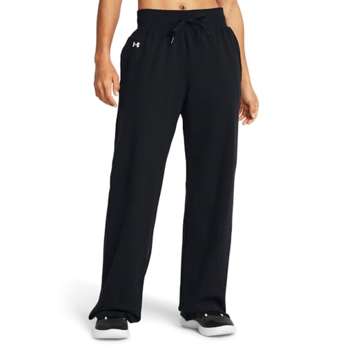 Under Armour Women’s Motion Open Hem Pants, (001) Black / / White, Medium