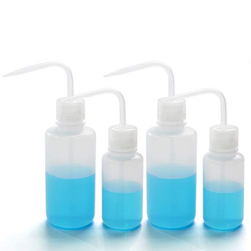 ULAB Scientific Economy Safety Wash Bottle Set, Narrow-Mouth 250ml&500ml 2pcs for Each Size, LDPE Bottle with PP Draw Tube, UWB1003 - Thumbnail 6