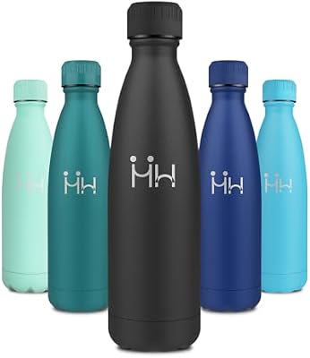 Botella Agua Acero Inoxidable 750ml, Termo Agua sin BPA, Botella Termo Reutilizable, Cantimplora Termica con Doble Pared, Botella Termica para Oficina, Escuela, Yoga, Deporte, Senderismo, Aire Libre