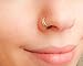 Fake Nose Ring Gold Filled Clip On Hoop Cuff Non piercing jewelry Double Nose Ring