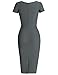 MUXXN Women's Rockabilly 1920s Style Scoop Collar Business Dress (M Gray)