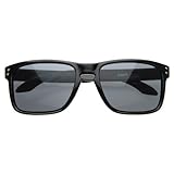 zeroUV - Designer Inspired Active Lifestyle Square Sunglasses with Keyhole Nose Bridge (Shiny Black)