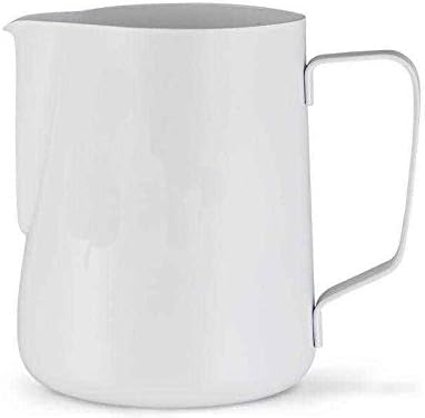 IVYKIN Non-stick Milk Pitcher Espresso/Latte Art Milk Cup/12oz Stainless Steel with white Teflon Coating for Christmas Gift