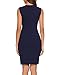 Naggoo Women's Business Wear To Work Sleeveless V Neck Bodycon Pencil Dress, Navy Blue, 4/6