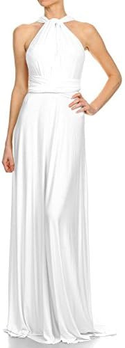 Moliga Women's Solid Convertible Multi Way Long Maxi Dress010