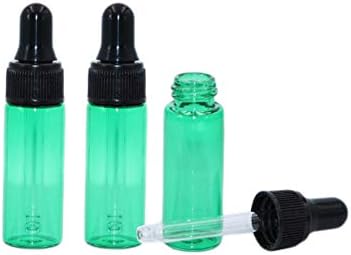 15 Pack 5ml Sample Dropper Bottles for Essential Oil,Green Glass Vials Aromatherapy Fragrance Perfume Dropper Bottles with Glass Pipettes