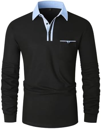 トップス MAN-TLE LongSleeve Polo sizeM Amazon.com: Men's Long Sleeve Polo Shirt Lapel Casual Sport T