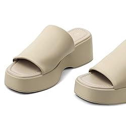 mysoft Women's Wedge Platform Sandals Open Toe Slip