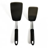 WELLAND Set Of 2 Silicone Spatulas Flexible Silicone Turner 600ºF Heat Resistant Rubber Spatula