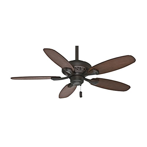 Casablanca 44" Traditional Ceiling Fan in Brushed Cocoa with 5 Distressed Walnut Reversible Veneer Blades (Certified Refurbished)
