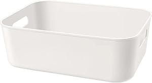 Amyup Set of 3 Plastic Storage Bin,for Cupboard,Countertops,Kitchen Pantry,Food Storage Containers Organizing,Toy Baskets,Under Sink Bathroom Organizer (3 Pack)
