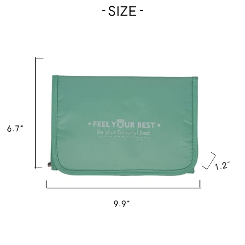 OSTKAKA Nylon Makeup Bag for Women， Small Travel Cosmetic Bag Makeup Pouch ，Zipper Toiletries Bag for Women (Green)