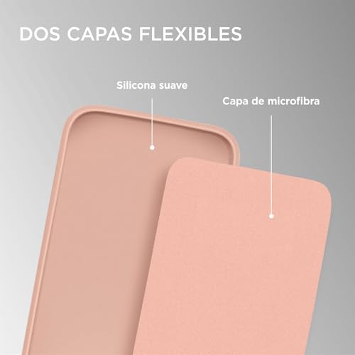 ONEFLOW Soft Case Compatible with Samsung Galaxy A35 5G, Silicone Case Raised Edge for Screen Protection Dual Layer Soft Case Matte Pink