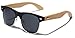 Bamboo Wood Polarized Sunglasses Retro Fashion Semi Rimless Style Frame