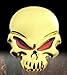 FineFun 2 Pcs New 3D Metal Skull Logo Emblem Sticker Car SUV Body Exterior Cover Fender Decals DIY Car-Styling 3D Stickers (Black)