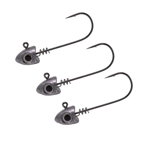 Duckett Fishing Subtle Head Jig Heads Soft Plastic Lure Jig for Bass, Walleye,…