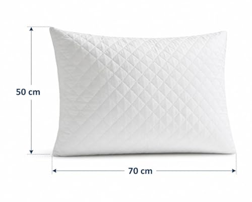 Kit 2 Travesseiros Toque de Pluma 50x70cm Kit Travesseiro Casal Percal 180 Fios Antialérgico Antimofo Antiácaro Lavável Suporte Médio Travesseiro Confortável para Dormir Macio e Leve Conforto Premium