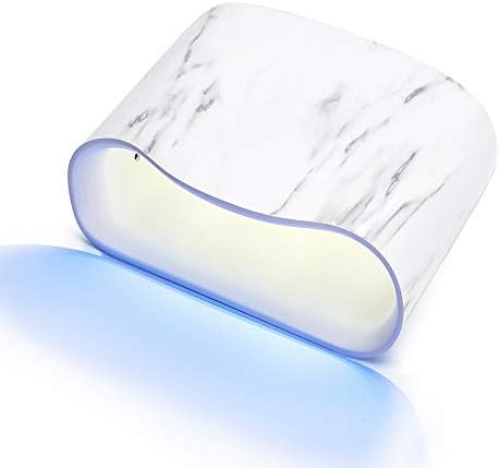 MelodySusie Portable UV LED Nail Lamp, Compact Gel Nail Dryer Light Curing Acrylic, Gel Nail Polish, UV Resin, Manicure Pedicure USB, Battery Operated with 90s Timer, Sensor, White Marble